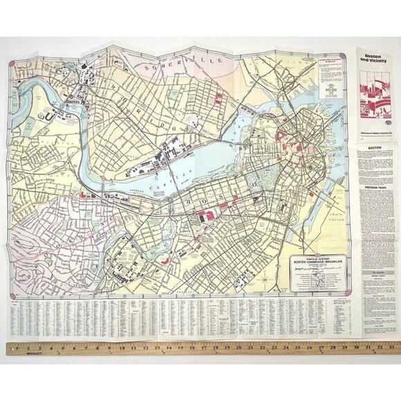 1981 AAA BOSTON and Vicinity Travel Transportation Street MAP Paper 5253 EUC - Picture 4 of 5